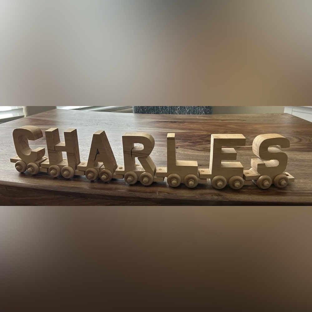 Personalized Wooden Name Train “CHARLES” 3 1/2” Tall Letters